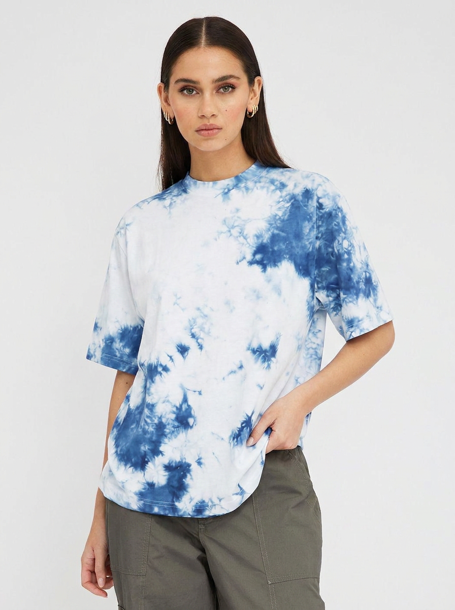Indigo Drift – T-shirt Tie & Dye Navi bleu Oversize