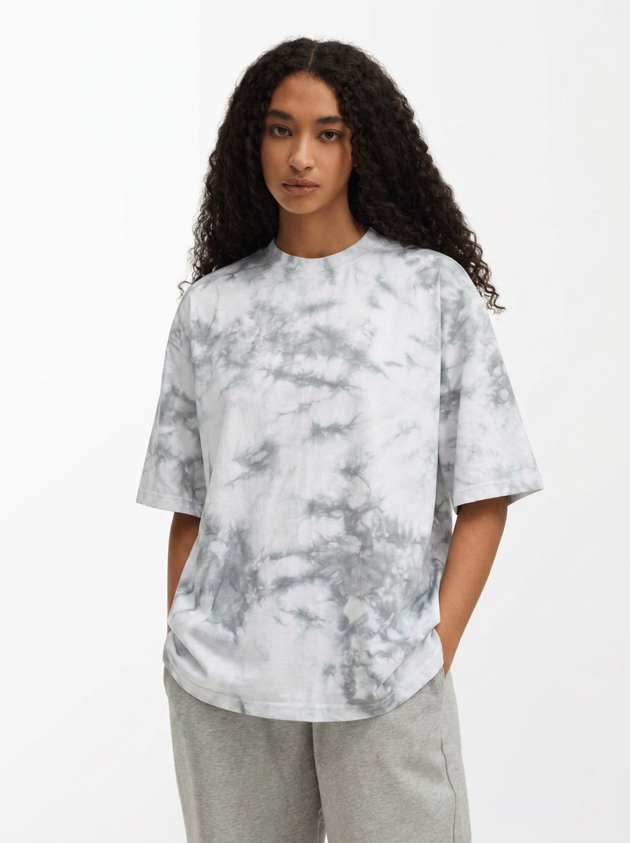 Silver Mist – T-shirt Tie & Dye Gris Oversize