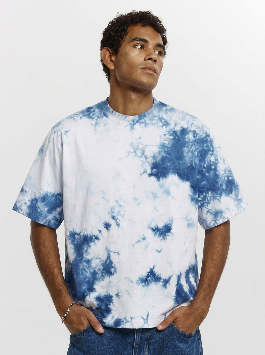 Indigo Drift – T-shirt Tie & Dye Navi bleu Oversize