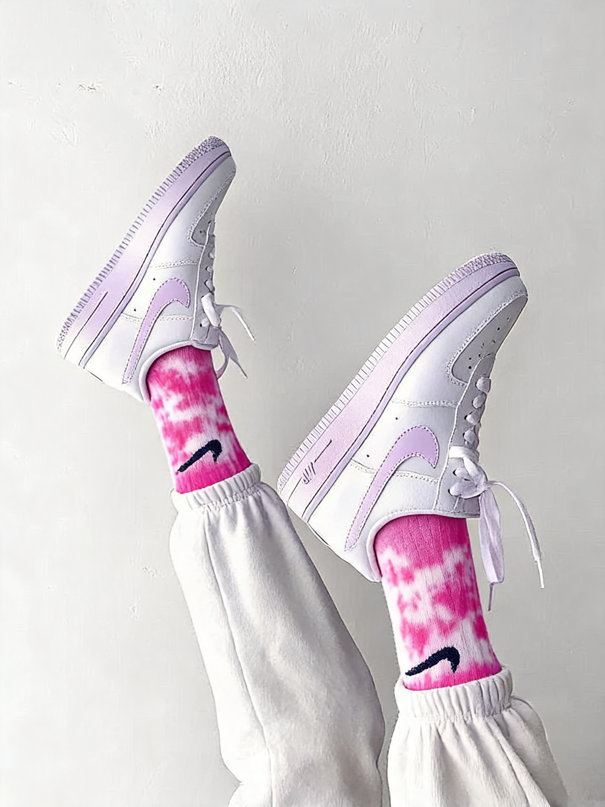 Pink cloud - tie dye socks