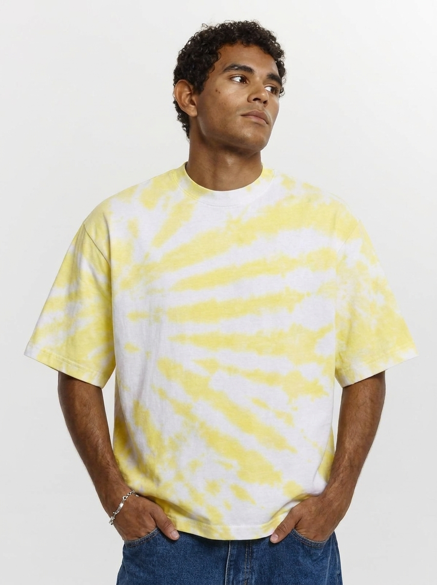 Golden Ray – T-shirt Tie & Dye Jaune Oversize