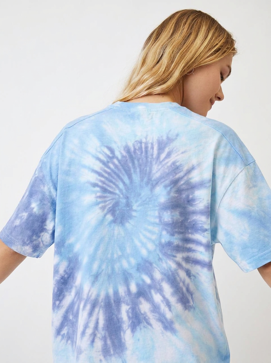 Blue Nova – T-shirt spiral Tie & Dye 3 Bleu  Oversize