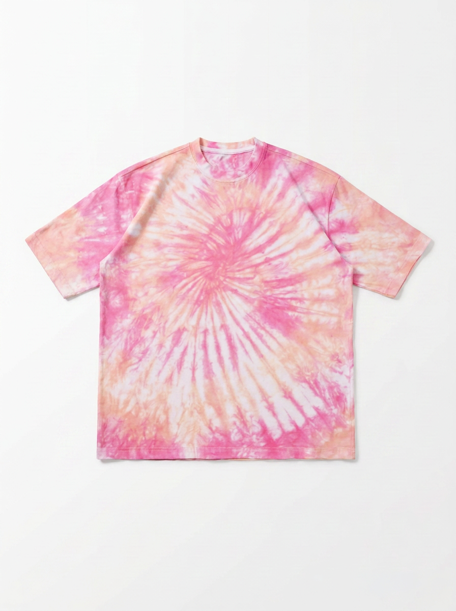 Blush Bloom – T-shirt Tie & Dye Rose Oversize