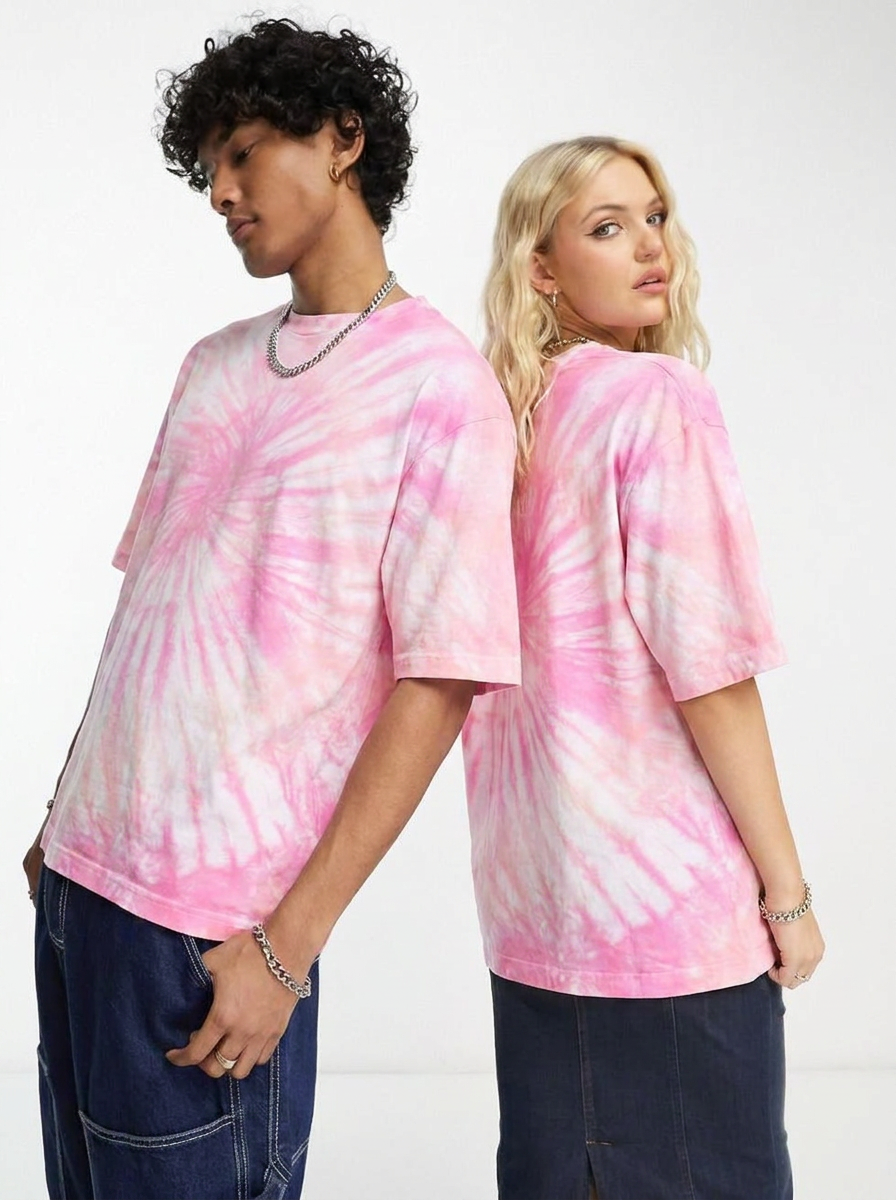 Blush Bloom – T-shirt Tie & Dye Rose Oversize