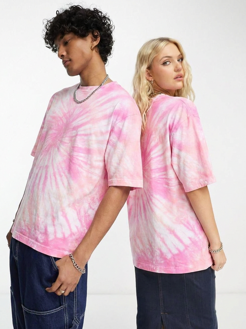 Blush Bloom – T-shirt Tie & Dye Rose Oversize