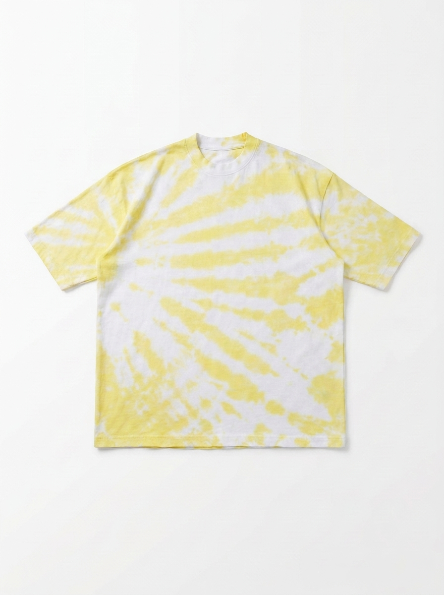 yellow tie dye T-shirt handmade in Morocco